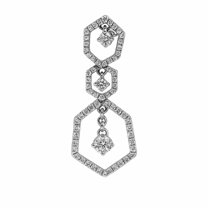 Dije Hexágono en Oro Blanco 18 K con Diamante