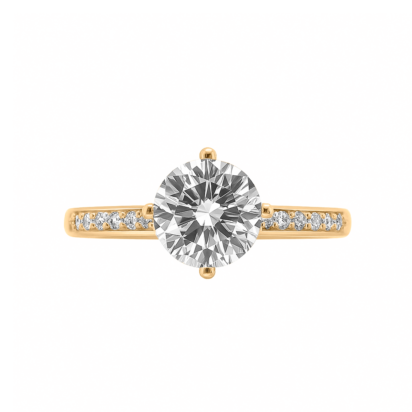 Anillo De Compromiso Oro amarillo 18 K con circón Estilo solitario