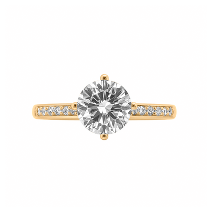 Anillo De Compromiso Oro amarillo 18 K con circón Estilo solitario