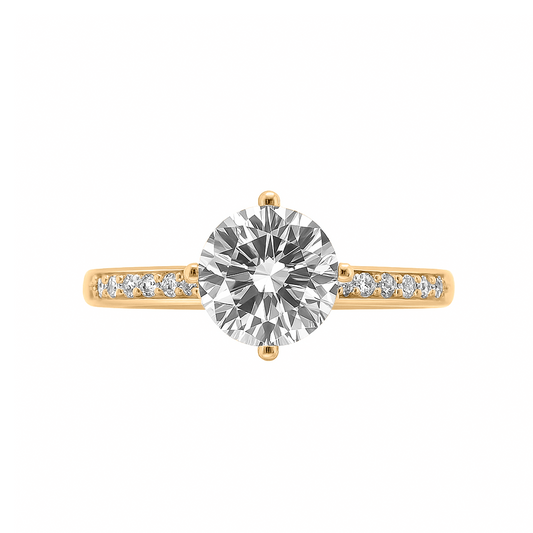 Anillo De Compromiso Oro amarillo 18 K con circón Estilo solitario