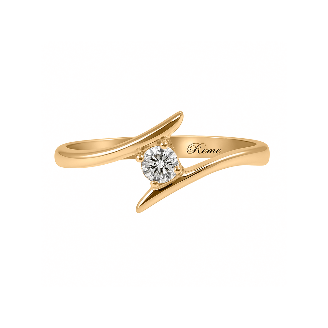 Anillo De Compromiso Oro amarillo 18K con circón