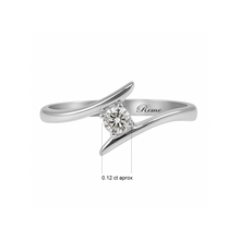 Cargar imagen en el visor de la galería, Anillo De Compromiso Oro Blanco 18 K con Diamante 0.12 ct
