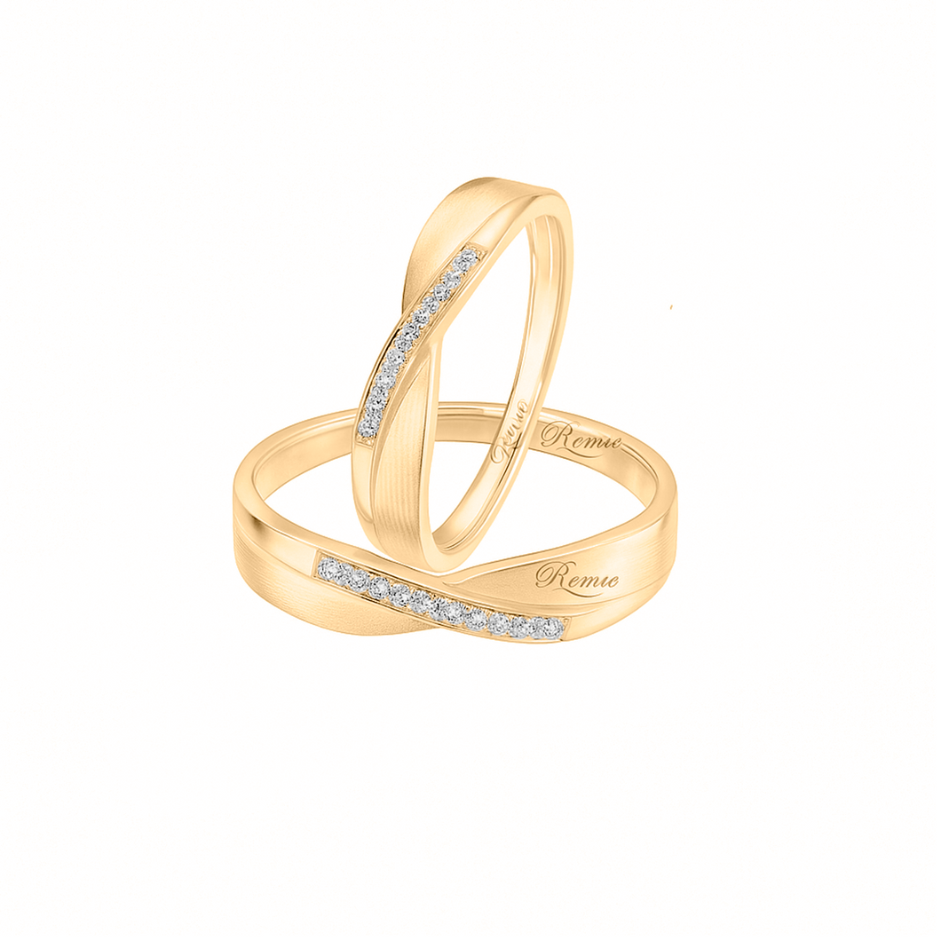 Argolla De Matrimonio Oro 18k Circon Piedras Economicas C/u
