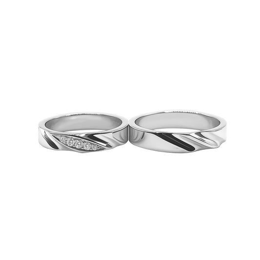 2 Argollas Para Matrimonio estilo curvado en plata