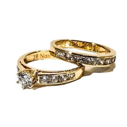Anillo De Compromiso Y Pisargolla Oro 18k Matrimonio