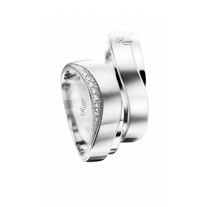 Argollas De Matrimonio en Plata efecto baño de oro  blanco