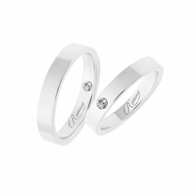 Cargar imagen en el visor de la galería, 2 Argollas Para Matrimonio efecto Baño En Oro Blanco
