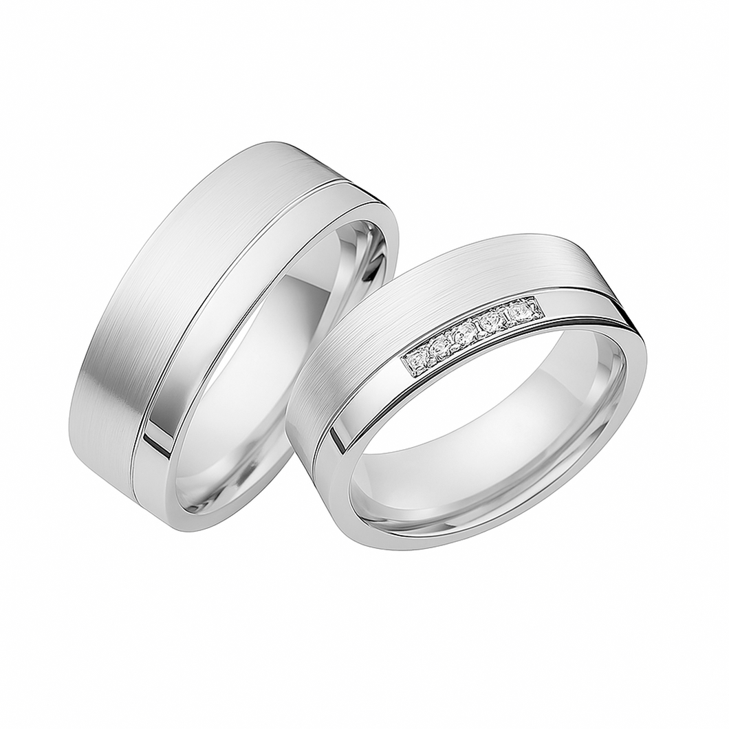 Argolla De Matrimonio Compromiso Plata .925 O 950 C/u Joya