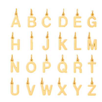 Dije Letra , Inicial Nombre en Arial Rounded mt  Oro 18K