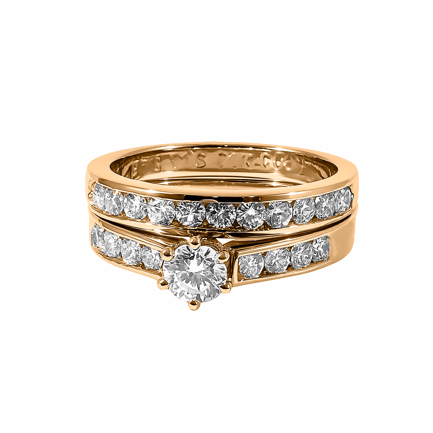 Anillo De Compromiso Y Pisargolla Oro 18k Matrimonio