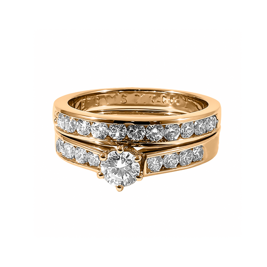 Anillo De Compromiso Y Pisargolla Oro 18k Matrimonio
