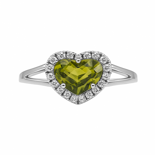 Anillo Citrino Corazón Ador