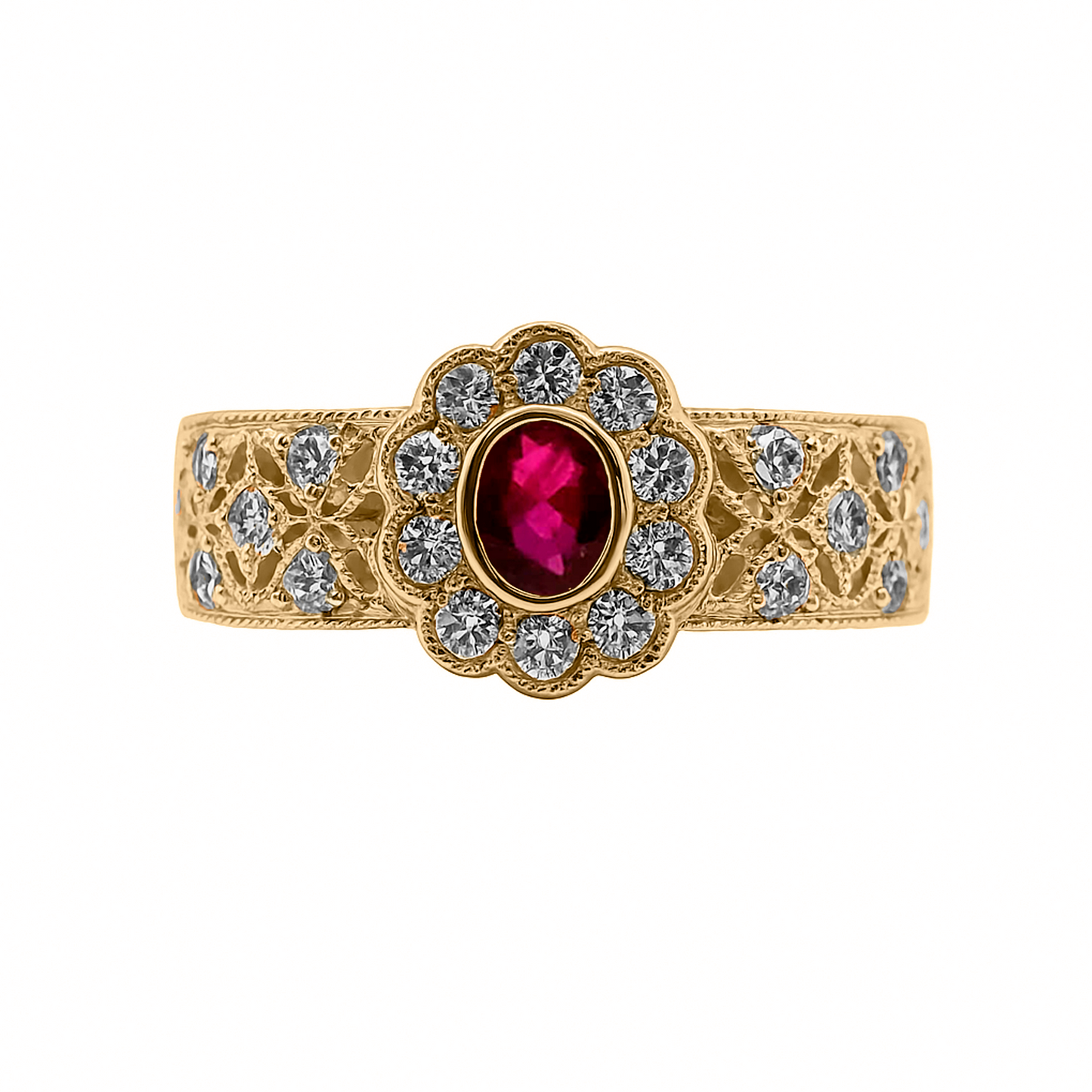 Princesa Central Rojo Adornado Red Central Princess Adorned