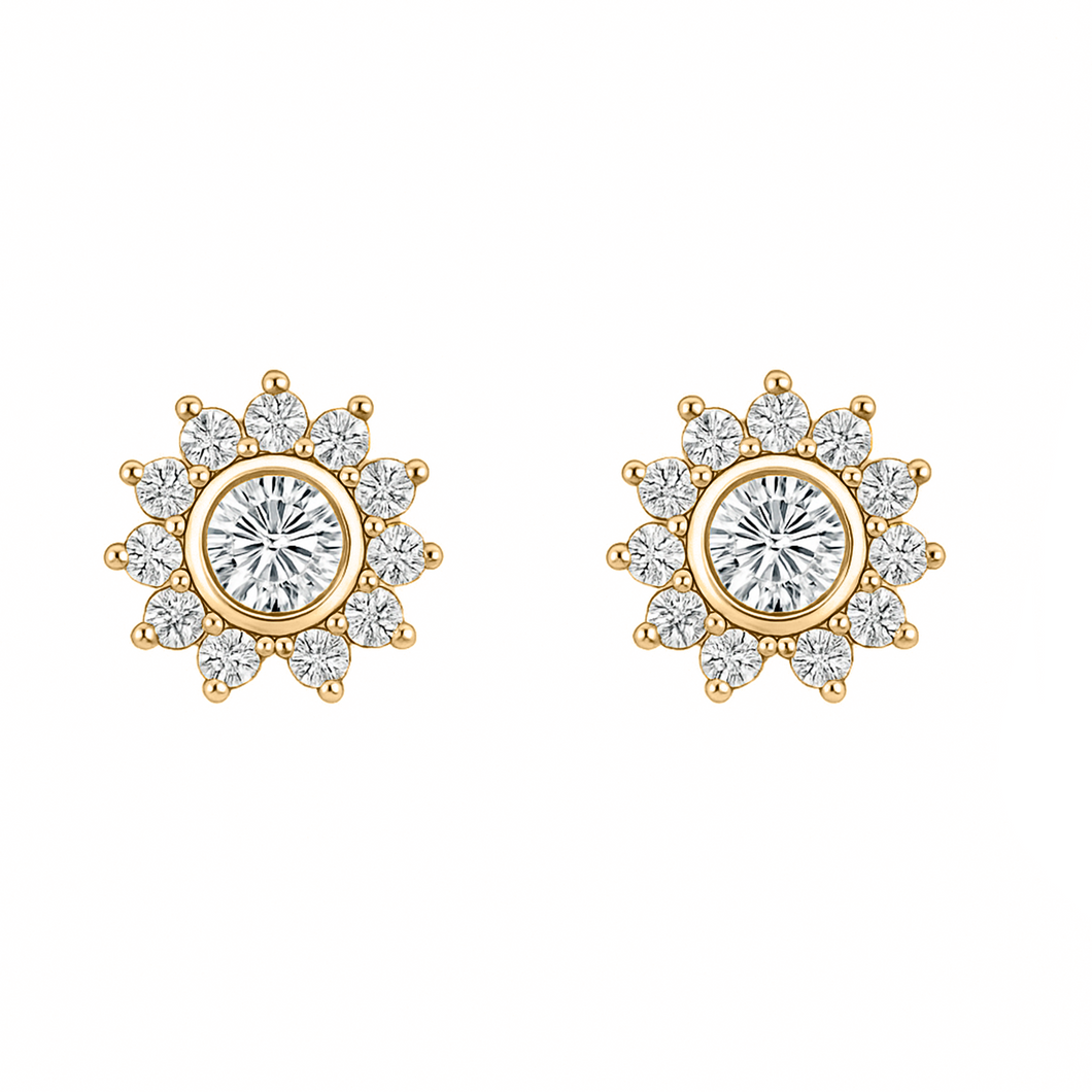 Topitos De Oro Amarillo Dama 18k
