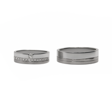 Cargar imagen en el visor de la galería, Anillos de Compromiso Modernos Económicos en Plata
