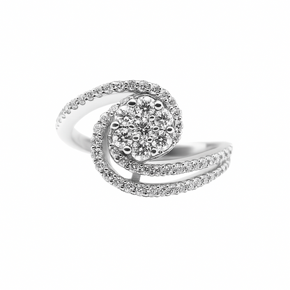 Anillo en Flor Espiral Diamante