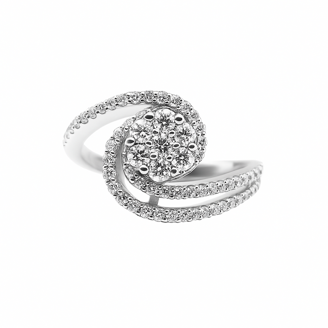 Anillo en Flor Espiral Diamante