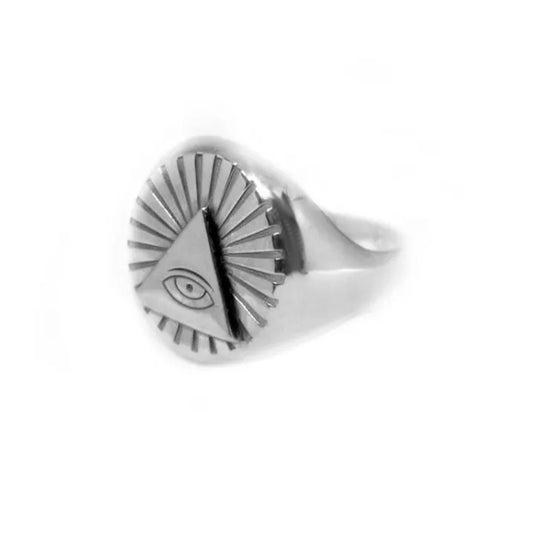 Anillo Hombre Tipo Sello En Plata 925 Illuminati