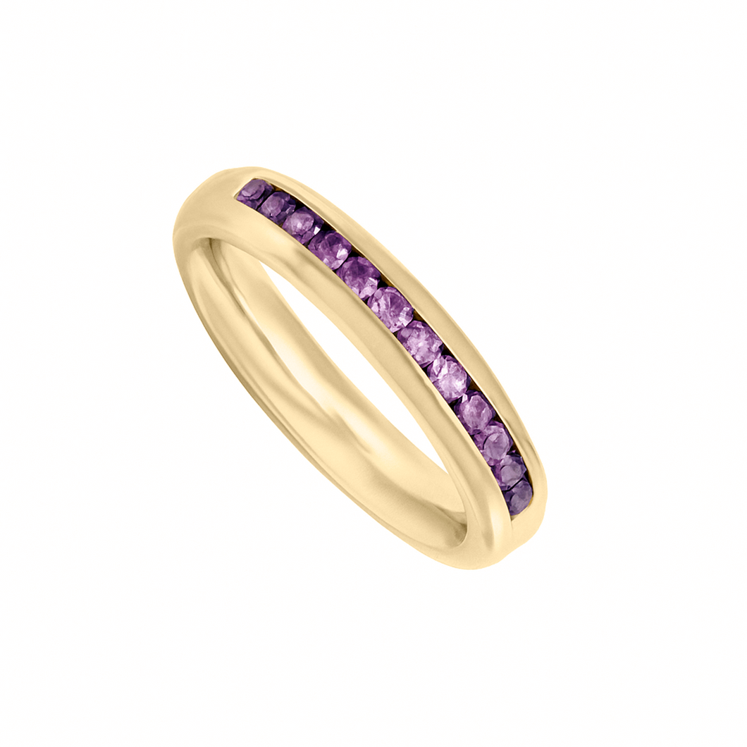 Anillo Con amatista en Oro Amarillo 18 k