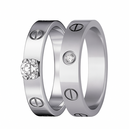 Argolla de matrimonio con tornillo en plata