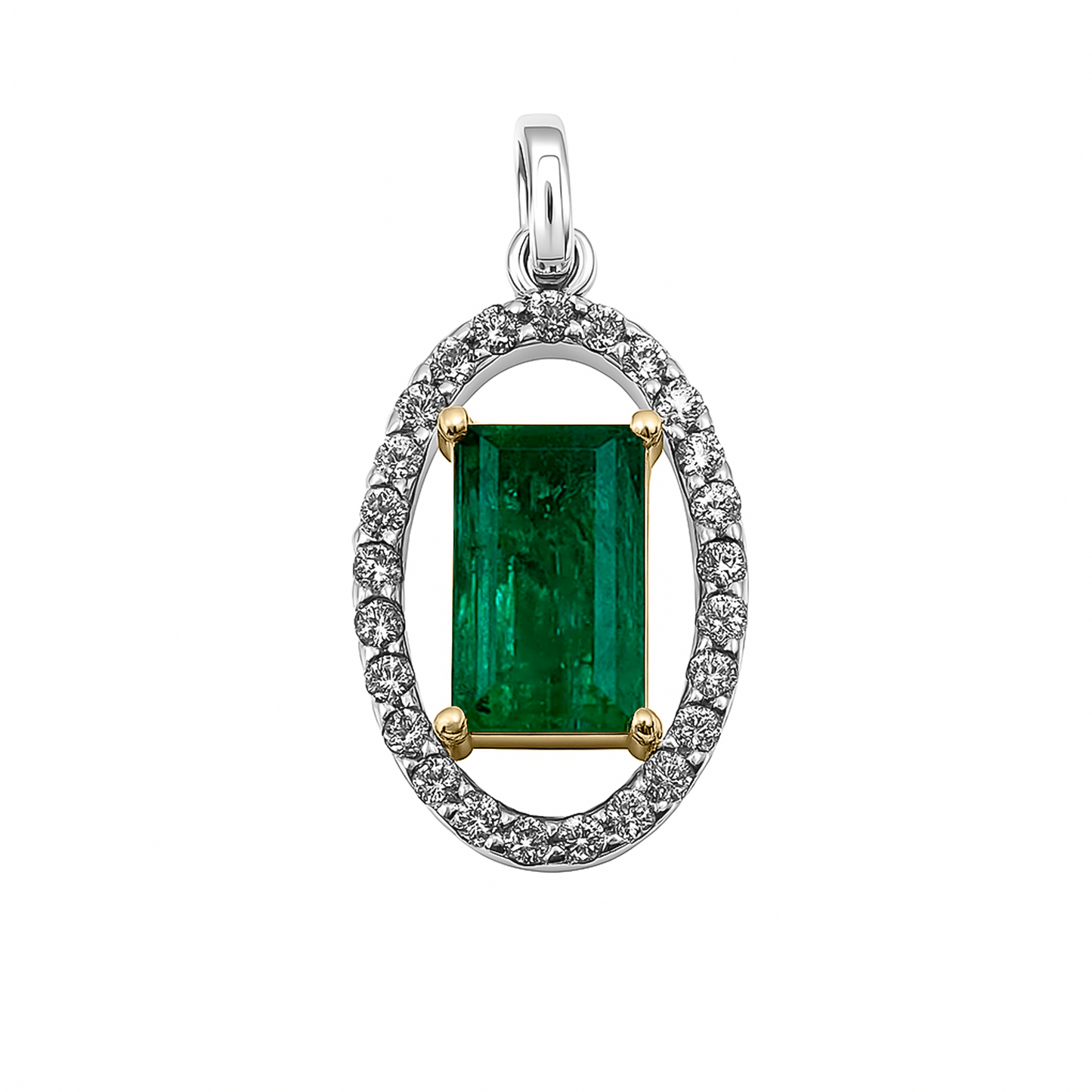 Dije en Oro Blanco y Amarillo 18k