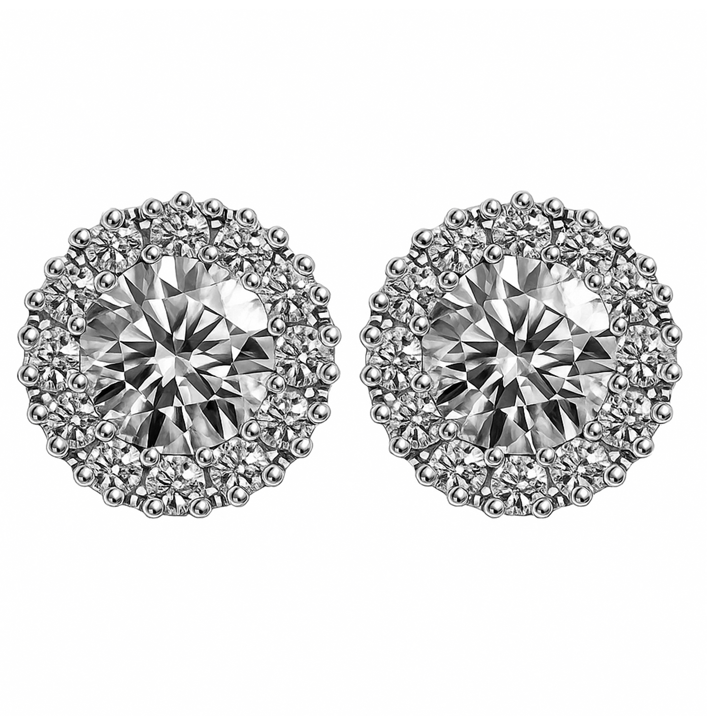 Aretes En Mosaico Con Diamantes Y Oro Blanco