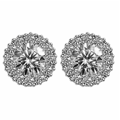 Aretes En Mosaico Con Diamantes Y Oro Blanco