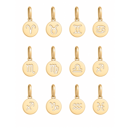 Dije Medalla signo zodiacal  en Oro 18k