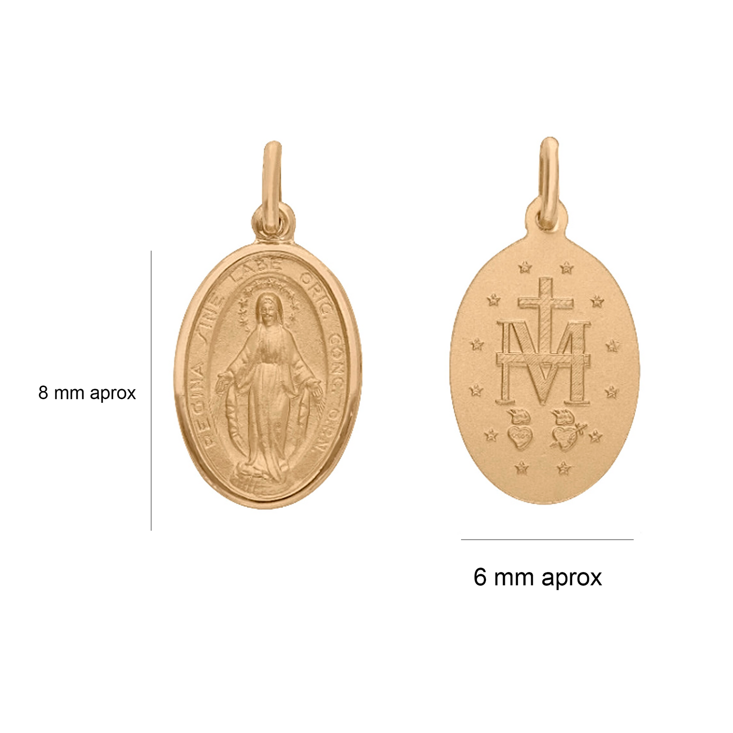 Medalla Virgen De Los Milagros En Oro Amarillo 18k pequeña