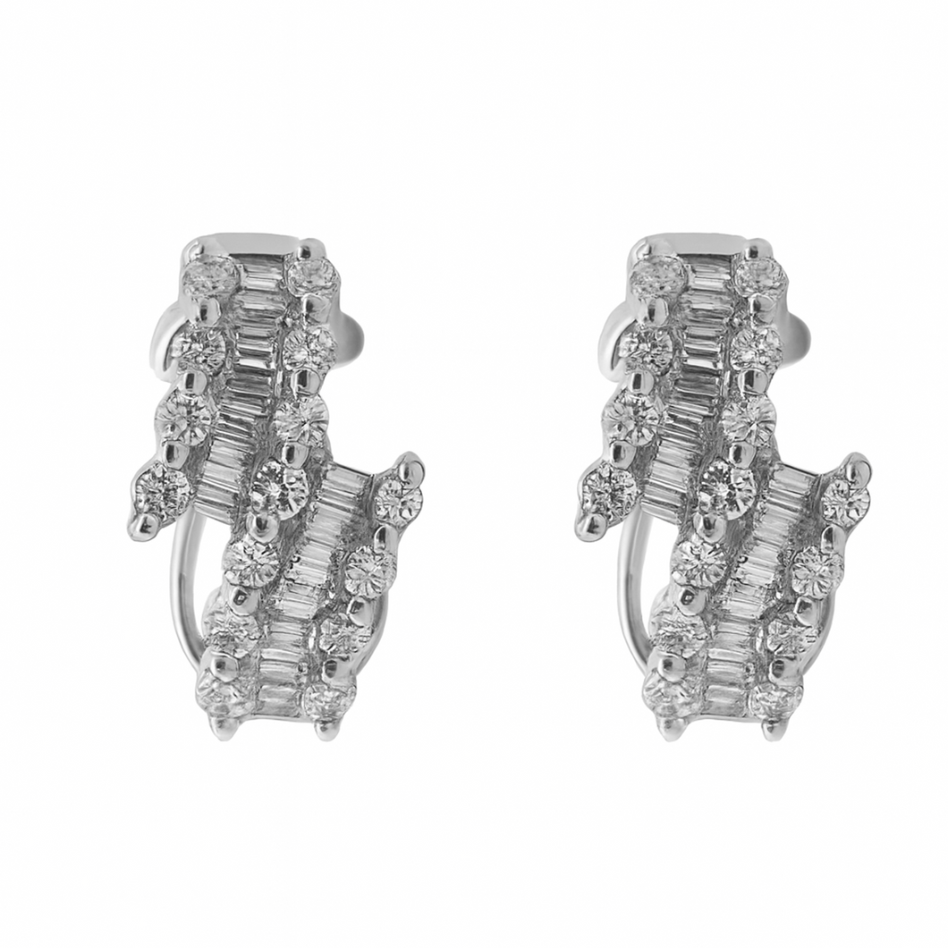 Topos Dama Oro Blanco 18k Diamante Baguette