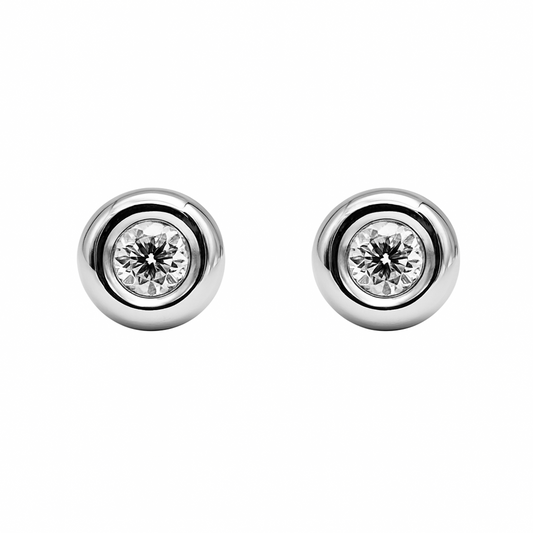 Topos En Oro Blanco Con Diamantes Al Bisel