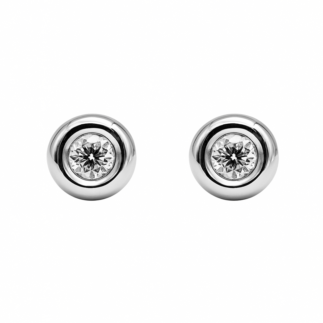 Topos En Oro Blanco Con Diamantes Al Bisel