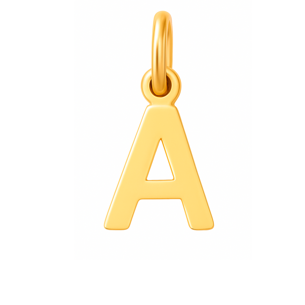 Dije Letra , Inicial Nombre en Arial Rounded mt  Oro 18K