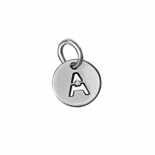 Dije Medalla Letra , Inicial Nombre en Oro 18k