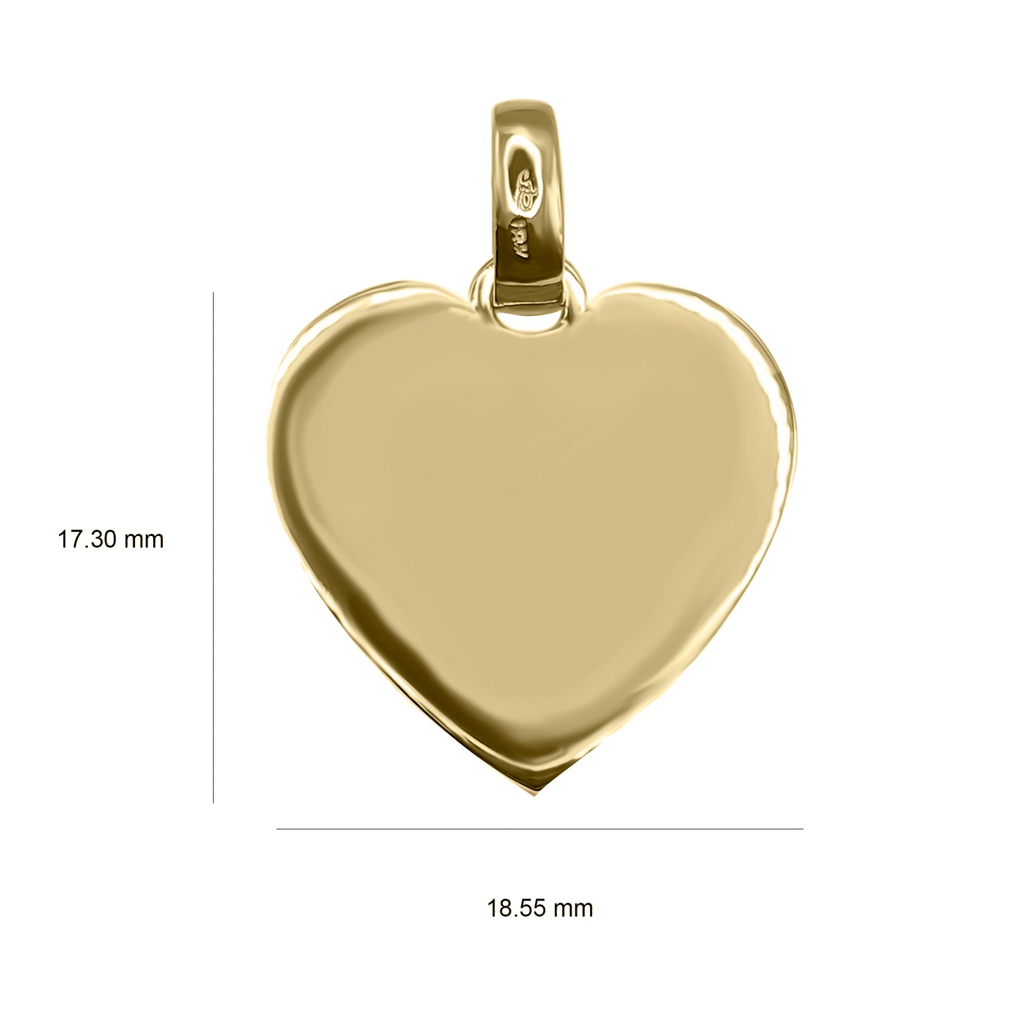 Charm Corazon, Dije En oro 18k Para Grabar