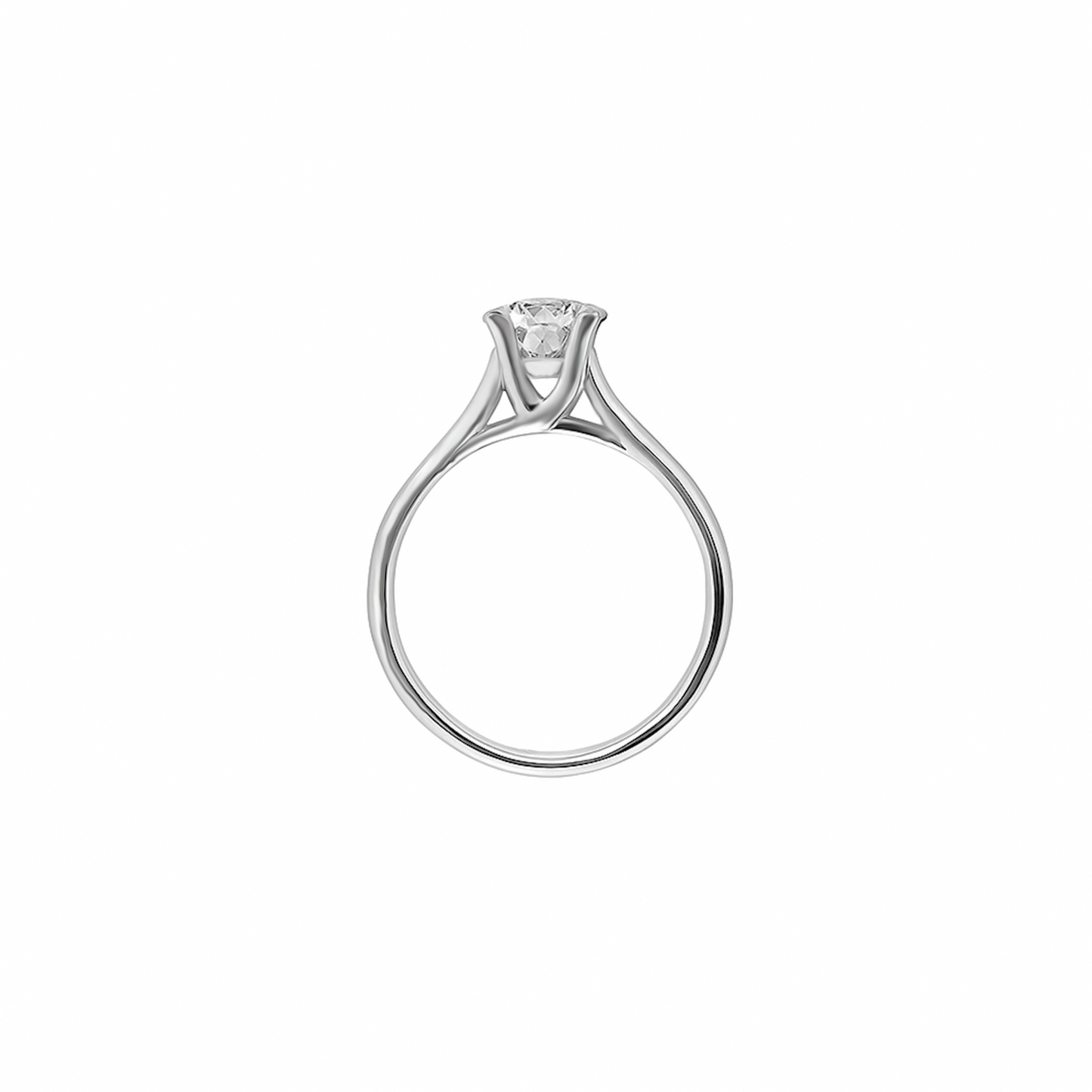Anillo Catedral en oro Blanco 18k con Diamante