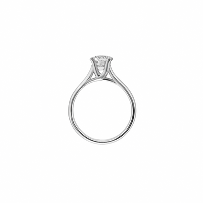 Anillo Catedral en oro Blanco 18k con Diamante