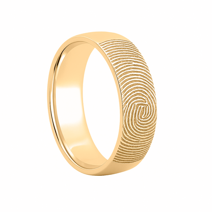 Argollas En Oro 10k y 14k Con Grabado Personalizado Huella C/u