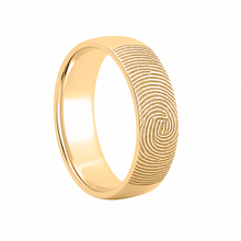 Cargar imagen en el visor de la galería, Argollas En Oro Con Grabado Personalizado Huella C/u
