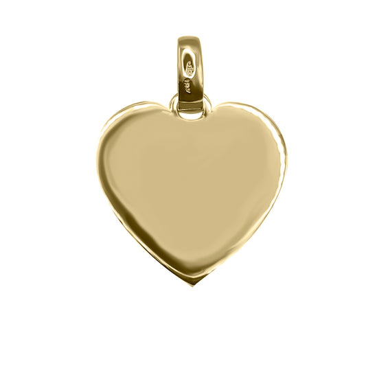 Charm Corazon, Dije En oro 18k Para Grabar