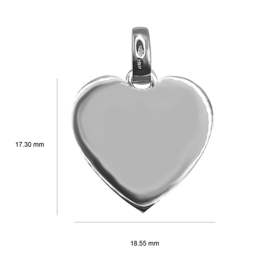 Charm Corazon, Dije En Plata 925 Para Grabar