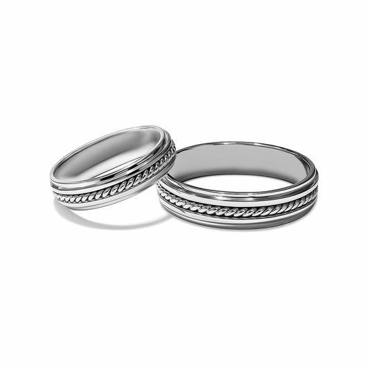 Argollas De Matrimonio En Plata Con Estuche Y Grabado X Par