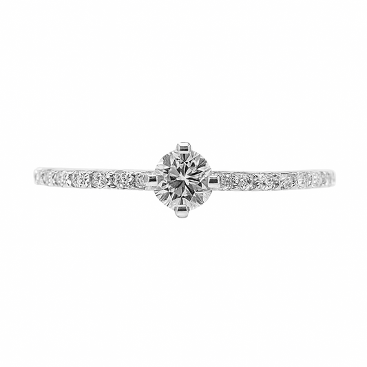 Anillo de Compromiso Oro Blanco 18 k Diamantes