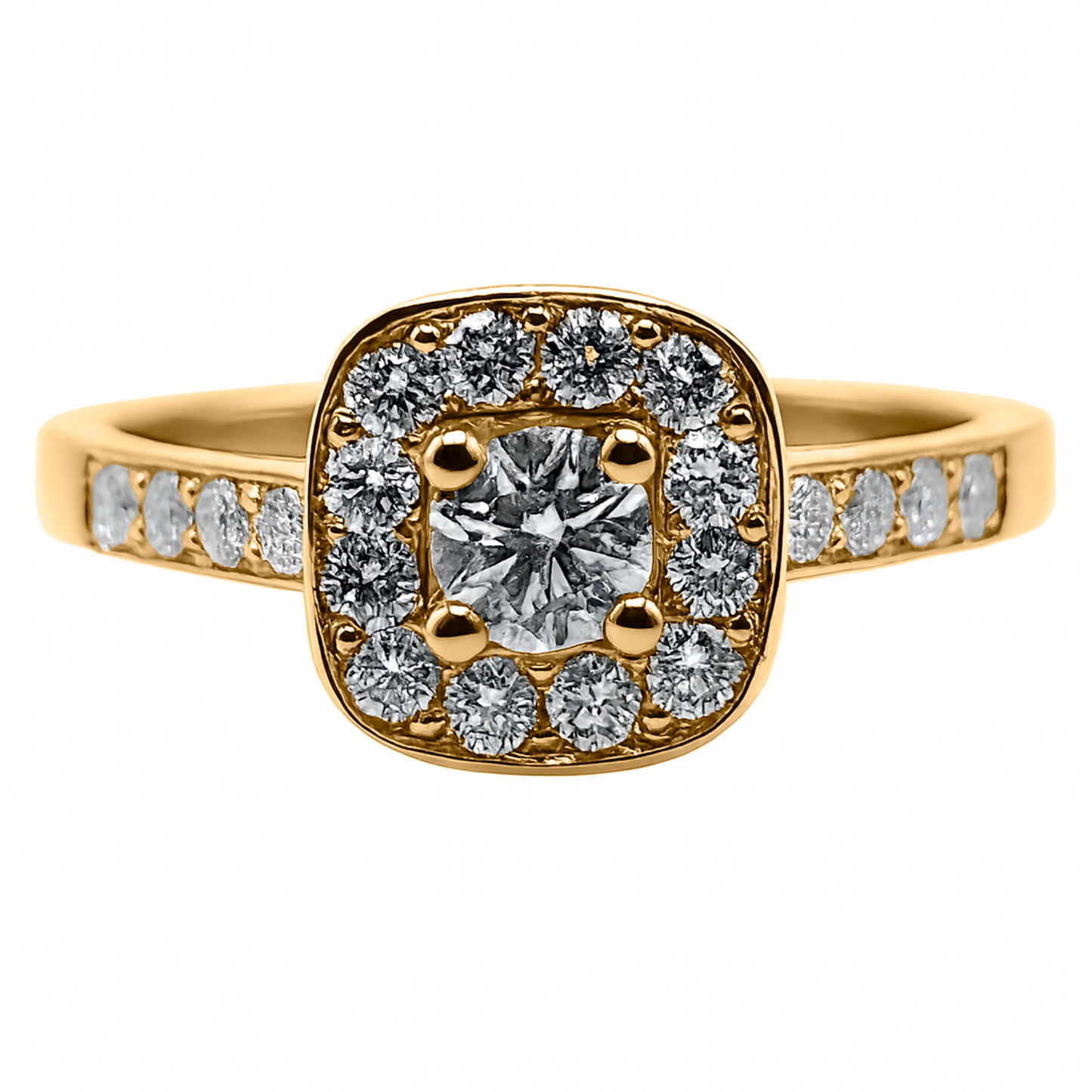 Anillo de Compromiso en Oro Amarillo 18k con Diamantes