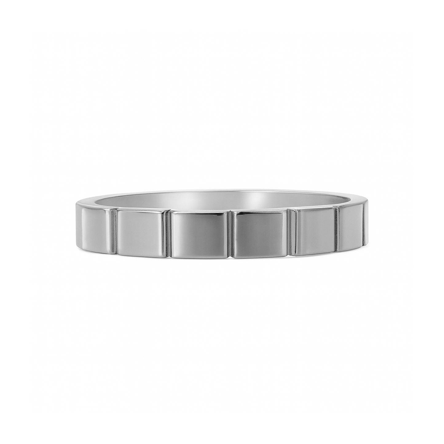 Anillo en Plata Diseño Segmentado Rectangular – Estilo Moderno y Minimalista