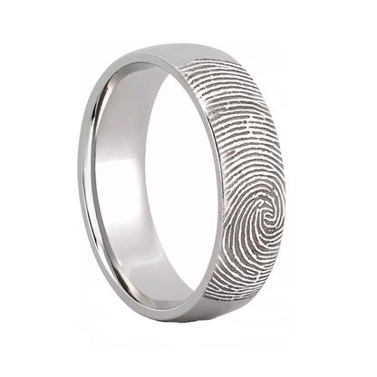 Par Anillos Matrimonio Grabado Personalizado Huella Digital