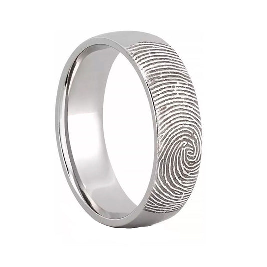 Par Anillos Matrimonio Grabado Personalizado Huella Digital