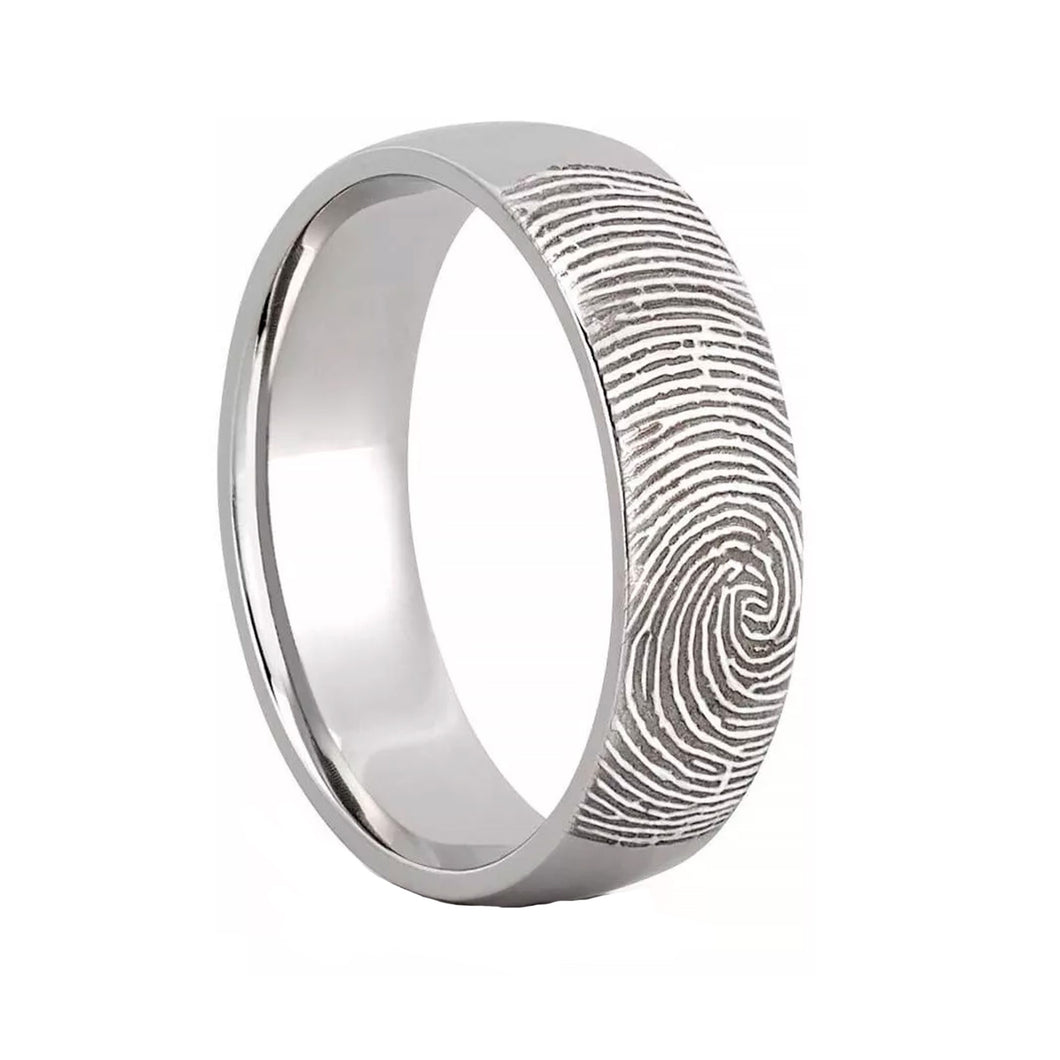 Par Anillos Matrimonio Grabado Personalizado Huella Digital