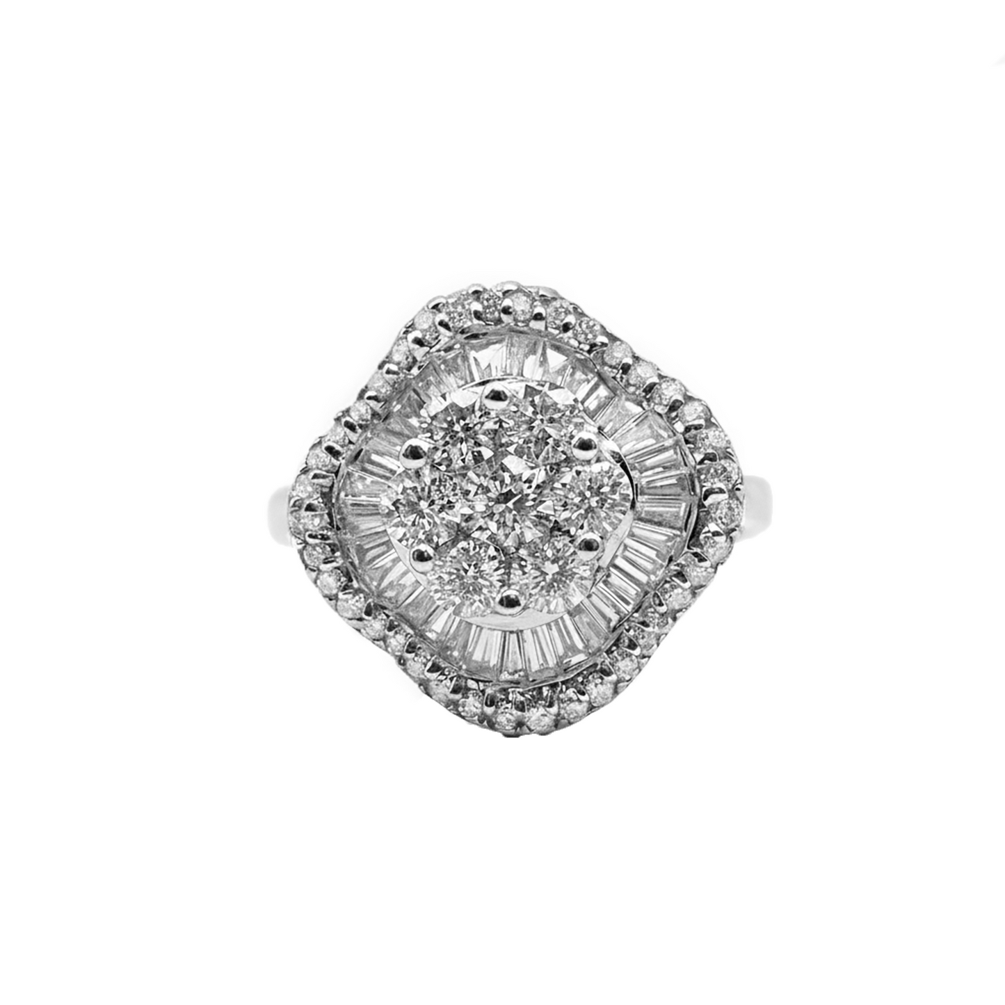 Anillo Marquisse Baguette Oro Blanco 18k