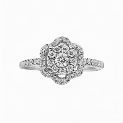 Anillo de Diamante Flores